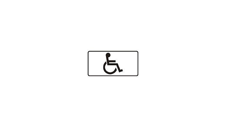 T-29: tabliczka informująca o miejscu przeznaczonym dla pojazdu samochodowego uprawnionej osoby niepełnosprawnej o obniżonej sprawności ruchowej