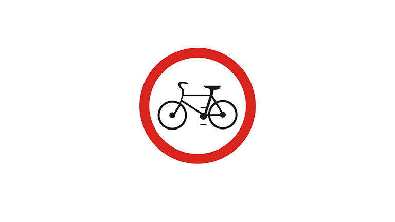 Znak B-9. Zakaz wjazdu rowerów
