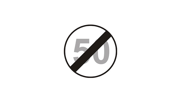 Znak B-34. Koniec ograniczenia prędkości