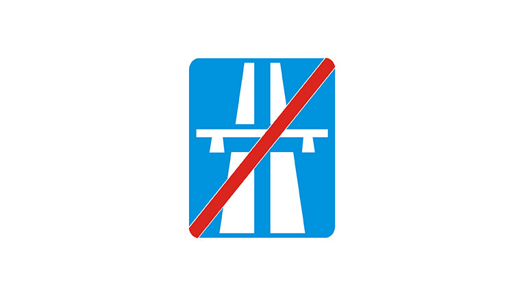 Znak D-10. Koniec autostrady.
