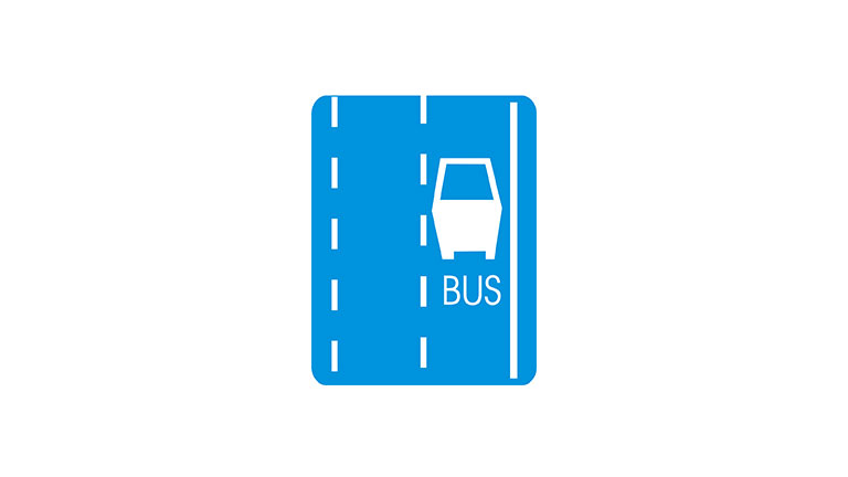 Znak D-12. Pas ruchu dla autobusów.
