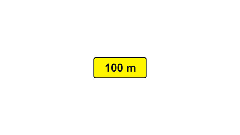 T-1. Tabliczka wskazująca odległość znaku ostrzegawczego od miejsca niebezpiecznego