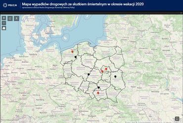 Wakacje 2020 - Mapa wypadków ze skutkiem śmiertelnym!